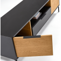 Savoi tvbord i mdf og egetræsfinér B120 cm - Sort/Natur