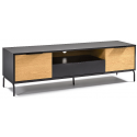 Savoi tvbord i mdf og egetræsfinér B120 cm - Sort/Natur