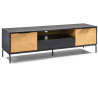 Savoi tvbord i mdf og egetræsfinér B170 cm - Sort/Natur