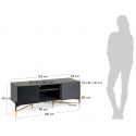 Savoi tvbord i mdf og egetræsfinér B170 cm - Sort/Natur