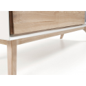 Quatre tvbord i mdf og ask finér B174 cm - Hvid/Natur