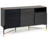 Norfort sideboard i mdf og ask finér B155 cm - Sort/Guld