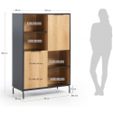 Savoi sideboard i mdf og egetræsfinér B165 cm - Sort/Natur