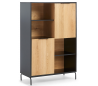 Savoi highboard i mdf og egetræsfinér H150 cm - Sort/Natur