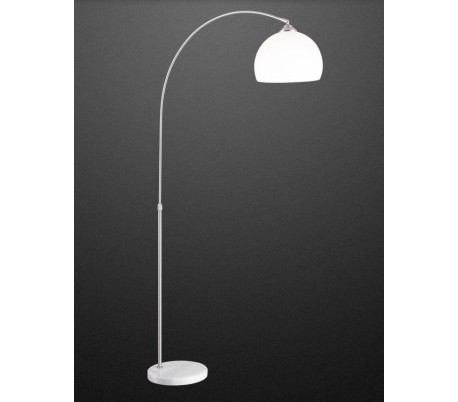 Gulvlampe med bue - Mat nikkel/Hvid