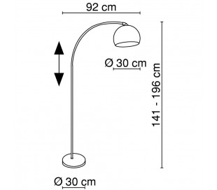 Gulvlampe med bue - Mat... 2