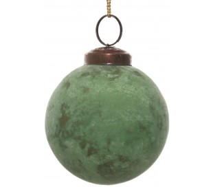 Julekugle i mundblæst glas Ø8 cm - Mat lotus med reflektor