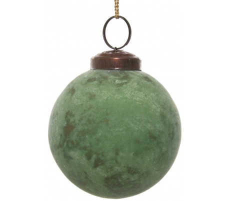 Julekugle i mundblæst glas Ø8 cm - Mat lotus med reflektor