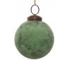 Julekugle i glas Ø8 cm - Oxideret grøn