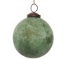 Julekugle i glas Ø10 cm - Oxideret grøn