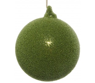 Julekugle i glas Ø10 cm - Grøn