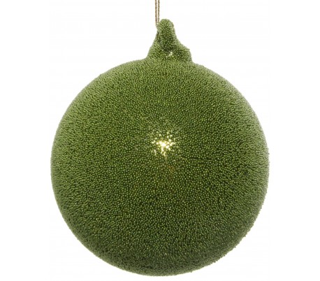 Julekugle i glas Ø10 cm - Grøn