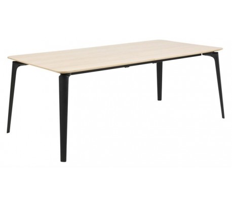 Connect Sofabord i stål og egetræsfinér 140 x 70 cm - Sort/Natur