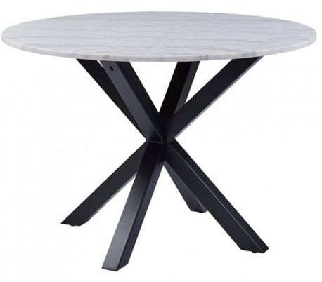 Heaven Sofabord i metal og marmor 80 x 80 cm - Sort/Hvid marmor