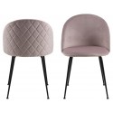 2 x Louise Spisebordsstole i velour H81 cm - Sort/Sort
