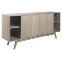 Mallow Sideboard i metal og melamin B165 cm - Sort/Vild eg
