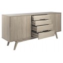 Mallow Sideboard i metal og melamin B165 cm - Sort/Vild eg