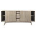 Mallow Sideboard i metal og melamin B165 cm - Sort/Vild eg