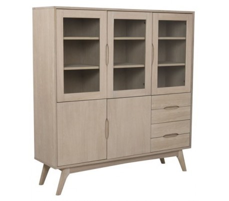 Marte Vitrineskab i egetræ og egetræsfinér H192 cm - Natur