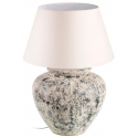 Bordlampe i terracotta og tekstil H75 cm 1 x E27 - Antik blå/Hvid