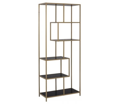 Seaford Reol i metal og melamin H185 cm - Sort/Hvid