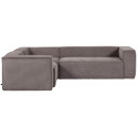 Blok hjørnesofa i velour ripcurl 320 x 230 cm - Grå