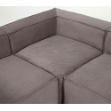 Blok hjørnesofa i velour ripcurl 320 x 230 cm - Grå