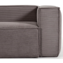 Blok hjørnesofa i velour ripcurl 320 x 230 cm - Grå