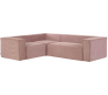 Blok hjørnesofa i velour ripcurl 320 x 230 cm - Pink