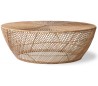 Sofabord i rattanflet Ø100 cm - Natur
