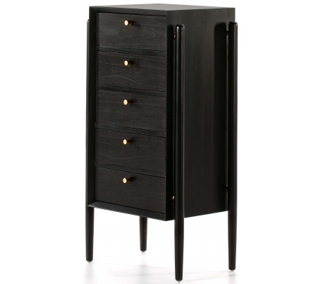 Kommode i træ H90 x B125 cm - Sort/Brun