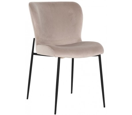 Darby spisebordsstol i velour H84,5 cm - Sort/Stengrå