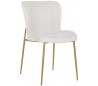 Odessa spisebordsstol i polyester H84,5 cm - Børstet guld/Hvid