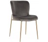 Odessa spisebordsstol i velour H84,5 cm - Børstet guld/Stengrå