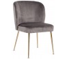 Cannon spisebordsstol i velour H84 cm - Børstet guld/Stengrå