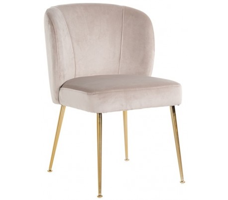 Cannon spisebordsstol i velour H84 cm - Børstet guld/Stengrå