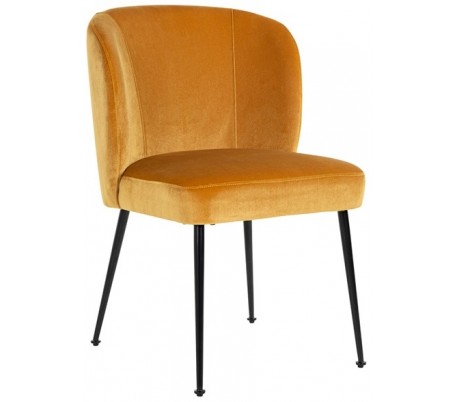 Fallon spisebordsstol i velour H84 cm - Sort/Jadegrøn