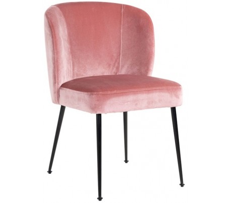 Fallon spisebordsstol i velour H84 cm - Sort/Guld