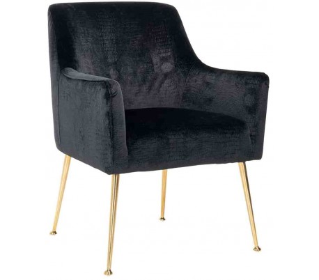 Cannon spisebordsstol i velour H84 cm - Børstet guld/Khaki