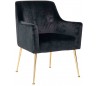 Harper spisebordsstol i velour H87 cm - Børstet guld/Sort kroko