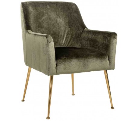 Harper spisebordsstol i velour H87 cm - Børstet guld/Sort kroko