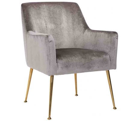 Harper spisebordsstol i velour H87 cm - Børstet guld/Grøn fjer