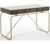 Skrivebord med 3 skuffer i metal og træ 120 x 60 cm - Grå/Antik guld