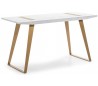 Skrivebord i metal og træ 140 x 60 cm - Antik hvid/Antik guld