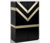 Bar kabinet i glas og træ H140 cm - Sort/Guld