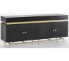 Sideboard med 4 skabe og 4 skuffer i metal og træ B180 cm - Sort/Antik guld