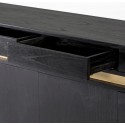 Sideboard med 2 skabe og 2 skuffer i metal og træ B90 cm - Sort/Antik guld