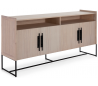 Sideboard i metal og træ H94 x B180 cm - Sort/Natur