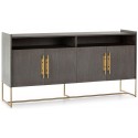 Sideboard i metal og træ H94 x B180 cm - Sort/Natur
