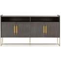 Sideboard i metal og træ H94 x B180 cm - Sort/Natur